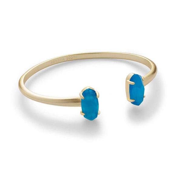 Kendra Scott Jewelry - Kendra Scott Edie Bracelet Cuff in Gold Teal Unbanded Agate